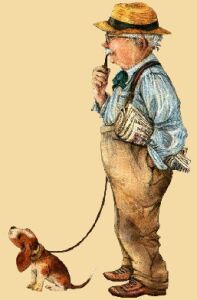 Old Man and dog.