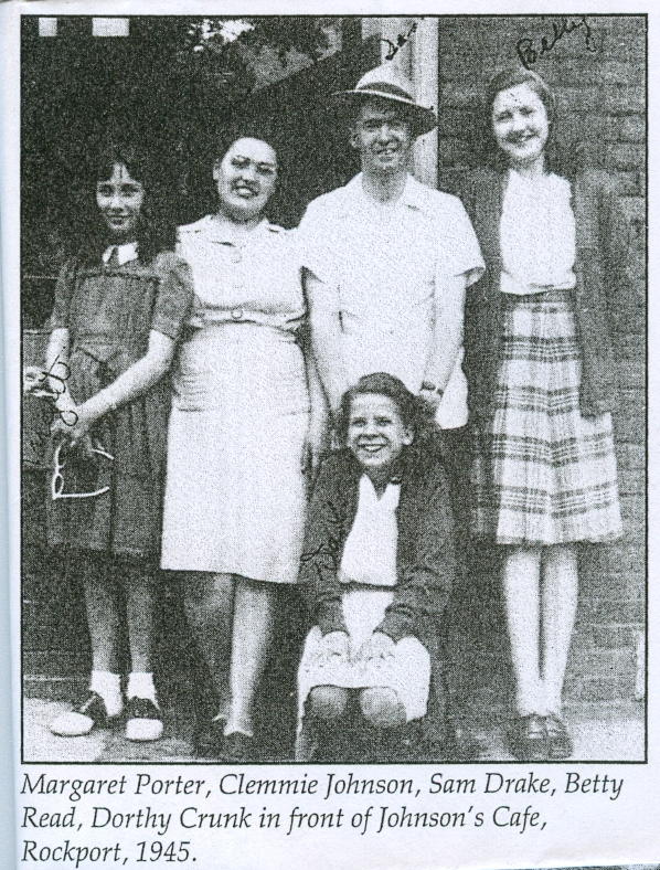 Front of Johnson's Cafe in 1945.
