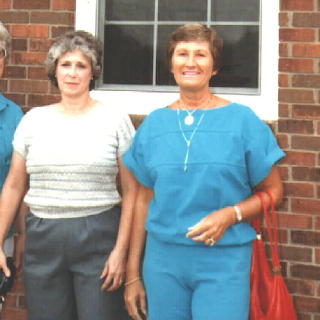 Nola on right standing next to Evelyn Fulkerson Gaither.